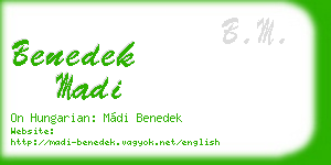 benedek madi business card