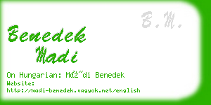 benedek madi business card